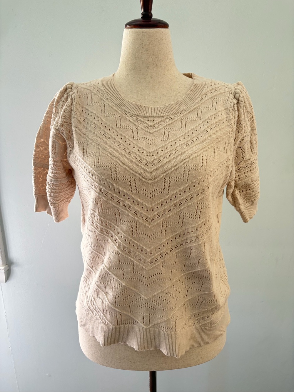 Loft Cotton Short Sleeve Knit Sweater